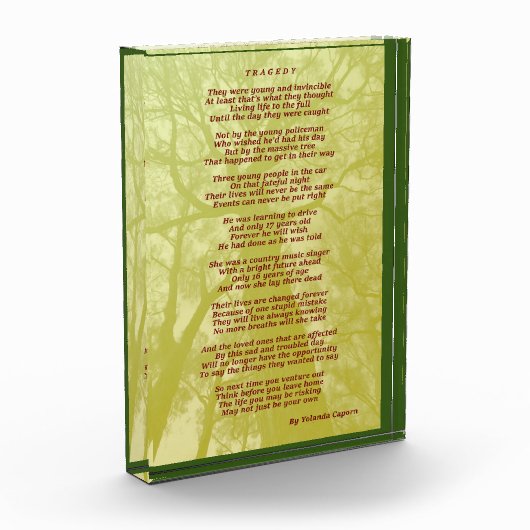 Tragedie Acrylblok Fotoblokken (Links)