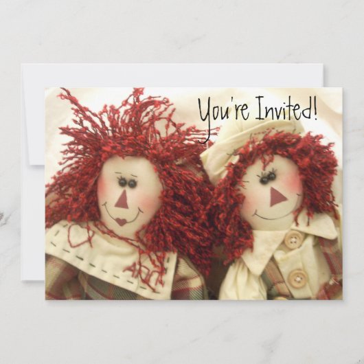 Tragedie Dolls Invitations Birthday of Any Occasio Kaart (Voorkant)