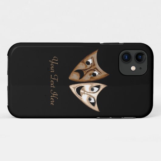 Tragedie en comedy Case-Mate iPhone case (Achterkant (horizontaal))