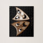 Tragedie en comedy legpuzzel (Verticaal)