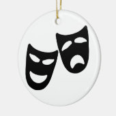 Tragedie- en comedy-maskers keramisch ornament (Links)