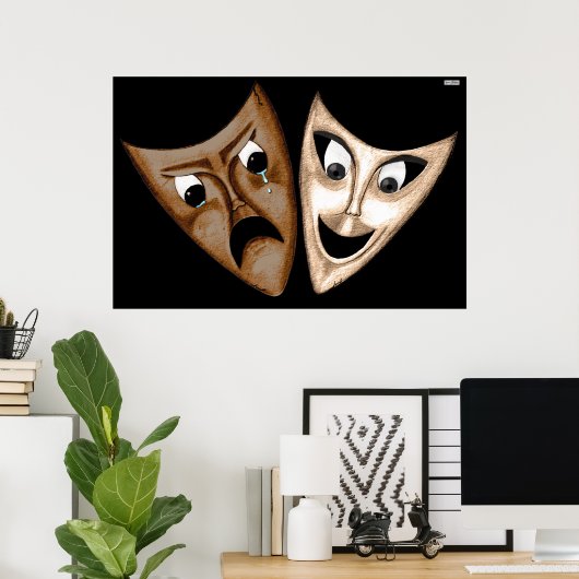 Tragedie en comedy poster (Thuiskantoor)