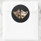 Tragedie en comedy ronde sticker (Tas)