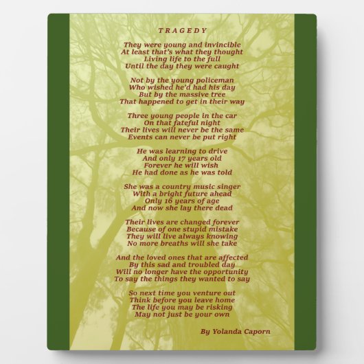 Tragedie Plaque Fotoplaat (Voorkant)