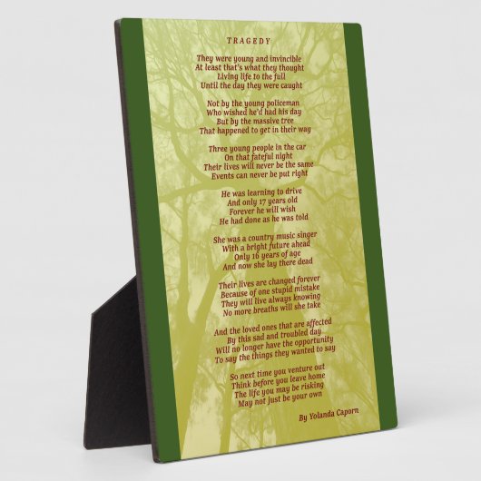 Tragedie Plaque Fotoplaat (Zijkant)