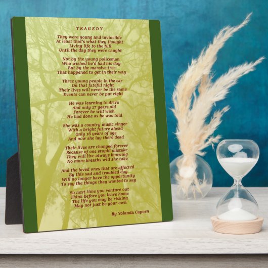 Tragedie Plaque Fotoplaat (Zijkant)