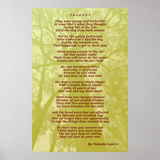Tragedie Poster (Voorkant)