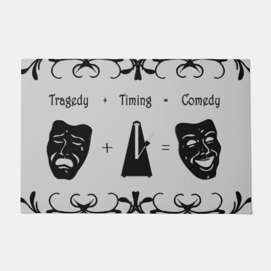 Tragedie + Timing staat gelijk aan Comedy-theater Deurmat (Voorkant)