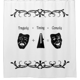 Tragedie + Timing staat gelijk aan Comedy-theater Douchegordijn