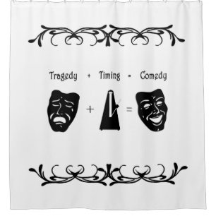 Tragedie + Timing staat gelijk aan Comedy-theater Douchegordijn