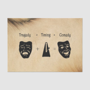 Tragedie + Timing staat gelijk aan Comedy-theater Tissuepapier