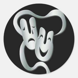 Tragedie tragedie tragisch zwart-wit ronde sticker