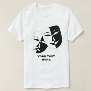 Tragedie van de comedie van het theater Zwarte Wit T-shirt