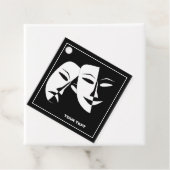 Tragedie van de comedy van het theater Black White Bedankjes Labels (In situ)