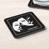 Tragedie van de comedy van het theater Black White Bier Onderzetter (Linkerzijde)