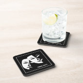 Tragedie van de comedy van het theater Black White Bier Onderzetter (Rechterzijde)