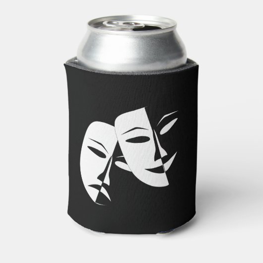 Tragedie van de comedy van het theater Black White Blikjeskoeler (Blikje Achterkant)