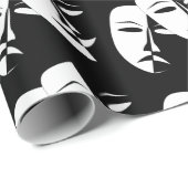 Tragedie van de comedy van het theater Black White Cadeaupapier (Rol Hoek)