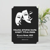 Tragedie van de comedy van het theater Black White Kaart (Staand voorkant)