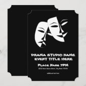 Tragedie van de comedy van het theater Black White Kaart (Voorkant / Achterkant)