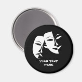 Tragedie van de comedy van het theater Black White Magneet (Voorkant / Achterkant)