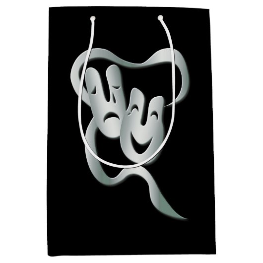Tragedie van de comedy van het theater Black White Medium Cadeauzakje (Voorkant)