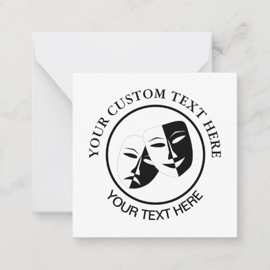 Tragedie van de comedy van het theater Black White Notitiekaartje (Voorkant)