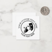 Tragedie van de comedy van het theater Black White Notitiekaartje (Voorkant / Achterkant in situ)