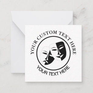 Tragedie van de comedy van het theater Black White Notitiekaartje