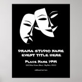Tragedie van de comedy van het theater Black White Poster (Voorkant)