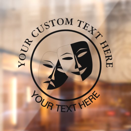 Tragedie van de comedy van het theater Black White Raamsticker (Vel 2)