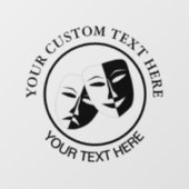 Tragedie van de comedy van het theater Black White Raamsticker (Vel)