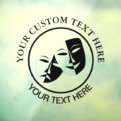 Tragedie van de comedy van het theater Black White Raamsticker (Vel 3)