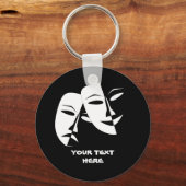 Tragedie van de comedy van het theater Black White Sleutelhanger (Voorkant)