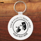 Tragedie van de comedy van het theater Black White Sleutelhanger (Voorkant)