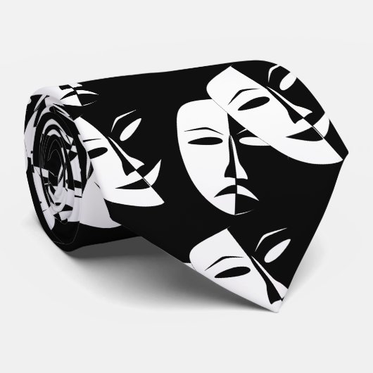 Tragedie van de comedy van het theater Black White Stropdas (Opgerold)