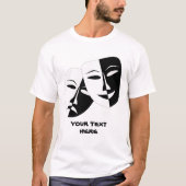 Tragedie van de comedy van het theater Black White T-shirt (Voorkant)
