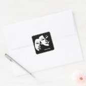 Tragedie van de comedy van het theater Black White Vierkante Sticker (Envelop)
