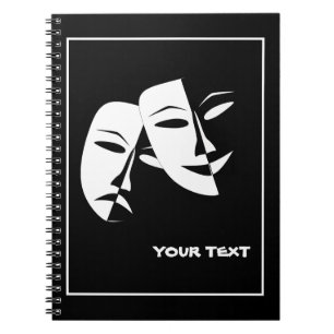 Tragedie van de comedy van het theatermasker Zwart Notitieboek