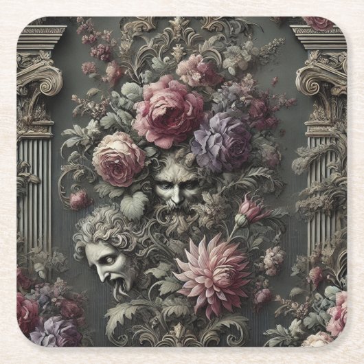 Tragedy Chorus - Gotisch Victoriaans ontwerp Kartonnen Onderzetters (Voorkant)