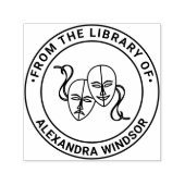 Tragedy Comedy Theatre Masks #1 Bibliotheek Boekna Zelfinktende Stempel (Design)