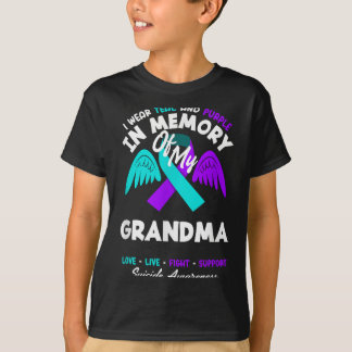 Tragend Teal En Paars Ter Nagedachtenis Aan Oma-On T-shirt