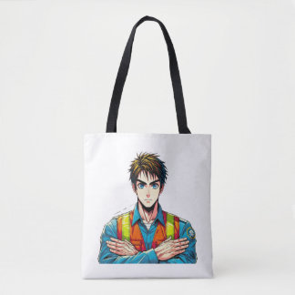 Tragetasche mit Manga-Sicherheitsfachmann Tote Bag