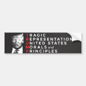 TRAGIC trommelbumper sticker, rood, wit en zwart Bumpersticker (Voorkant)