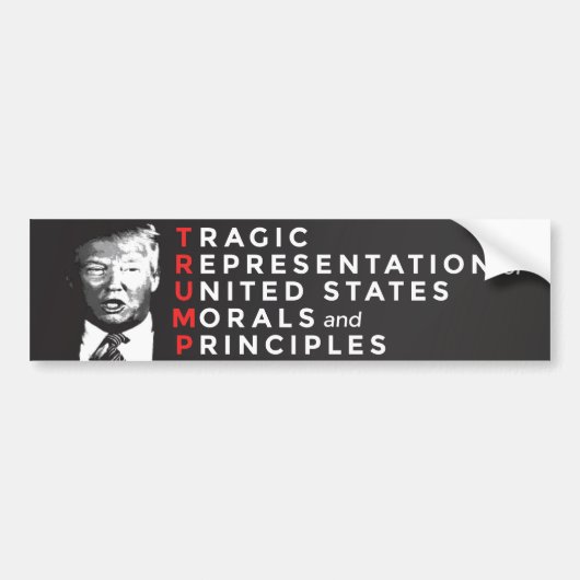 TRAGIC trommelbumper sticker, rood, wit en zwart Bumpersticker (Voorkant)