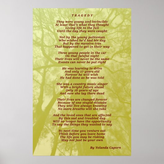 Tragisch Poster (Voorkant)