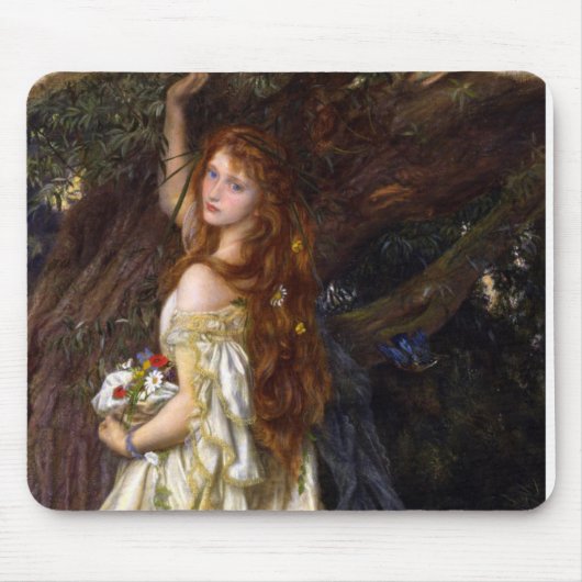 Tragische Ophelia door Arthur Hughes Pre-Raphaelit Muismat (Voorkant)