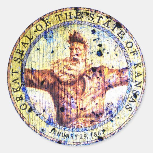 Tragische voorspel ronde sticker (Voorkant)