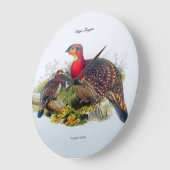 Tragopan/Horny Pheasant Clock J.Gould 1883 Grote Klok (Hoek)