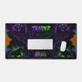 traider, trading, cyberpunk, gaming, neon, kussen, bureaumat (Keyboard & Muis)